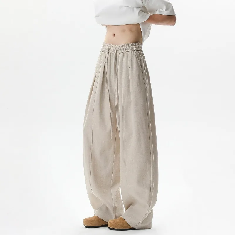 Men's pants summer new fashionable casual outdoor retro urban relaxation casual pants daily commuting wide leg pants