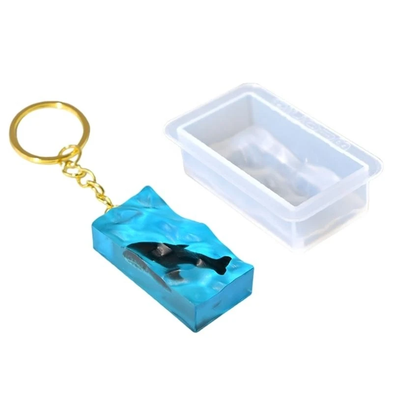 LX9D Flexible Silicone Castes Keychain Mould for Epoxy Resin Great for Art Projects and Special Occasion Keepsakes Use