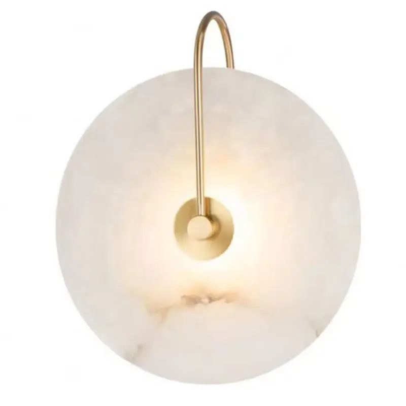 RMWIN-Luxury Marble Wall Sconce Lamp For Hotel Living Room Or Bedroom Iron Night Lights For Indoor Decorative Lamps