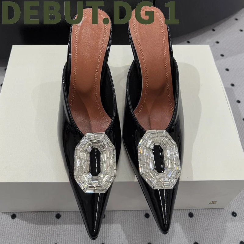 Fashion Show Crystal Bow High Heel Slippers, 9.5cm Horseshoe Heel, Silk & Lambskin, Luxury Cowhide Sole