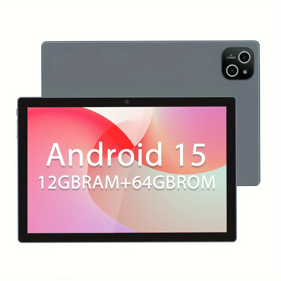 10.1" Android 15 Tablet 12GB(4+8 Expand)+64GB, Octa Core, 1280*800 IPS HD, Dual Band WiFi 6, Google Play Tablet PC
