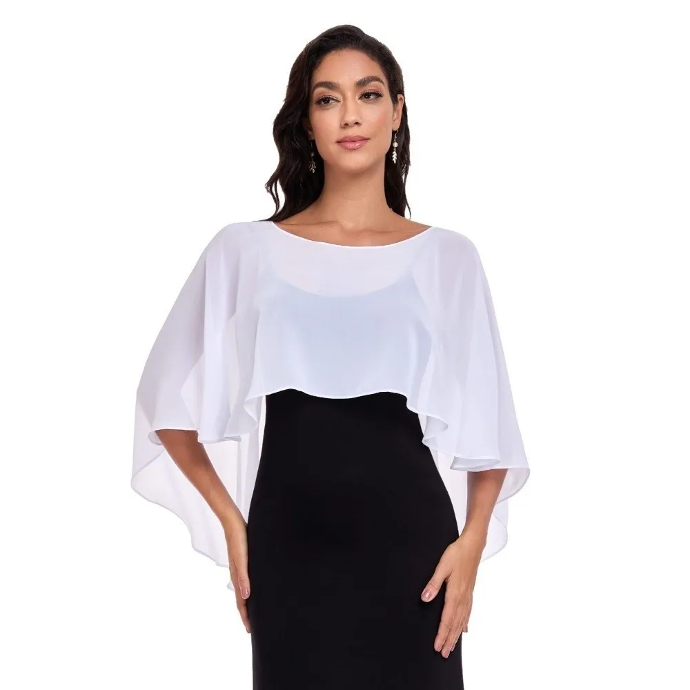 Thin Loose Fit Chiffon Cover Up Elegant Transparent Sheer Shawl Top Bohemian Cloak Chiffon Sunscreen Outerwear Outdoor