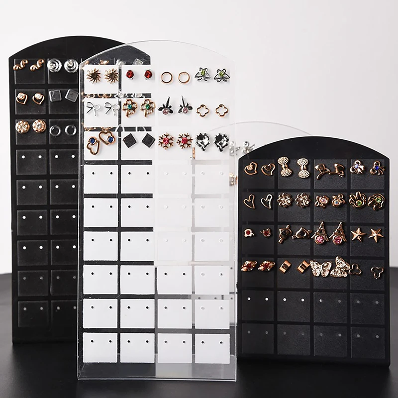 48/72 Holes Creative Jewelry Earrings Studs Display Rack Portable Necklace Stand Storage Holder Fashion Organizer Storage Box