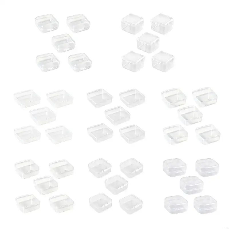 195C Lightweight Plastic Square Jewelry Container For Earrings Rings And Pendants