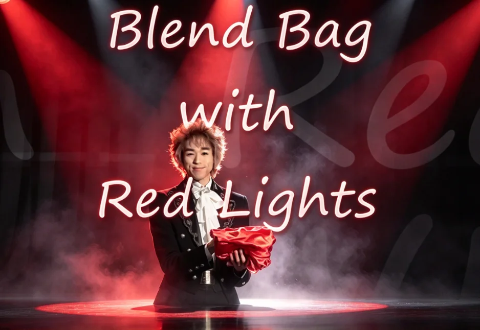 Blendo Bag with Red Lights Heart Magic Trick Black Bag to Silk Transformation LED Heart Stage Magic Production Prop