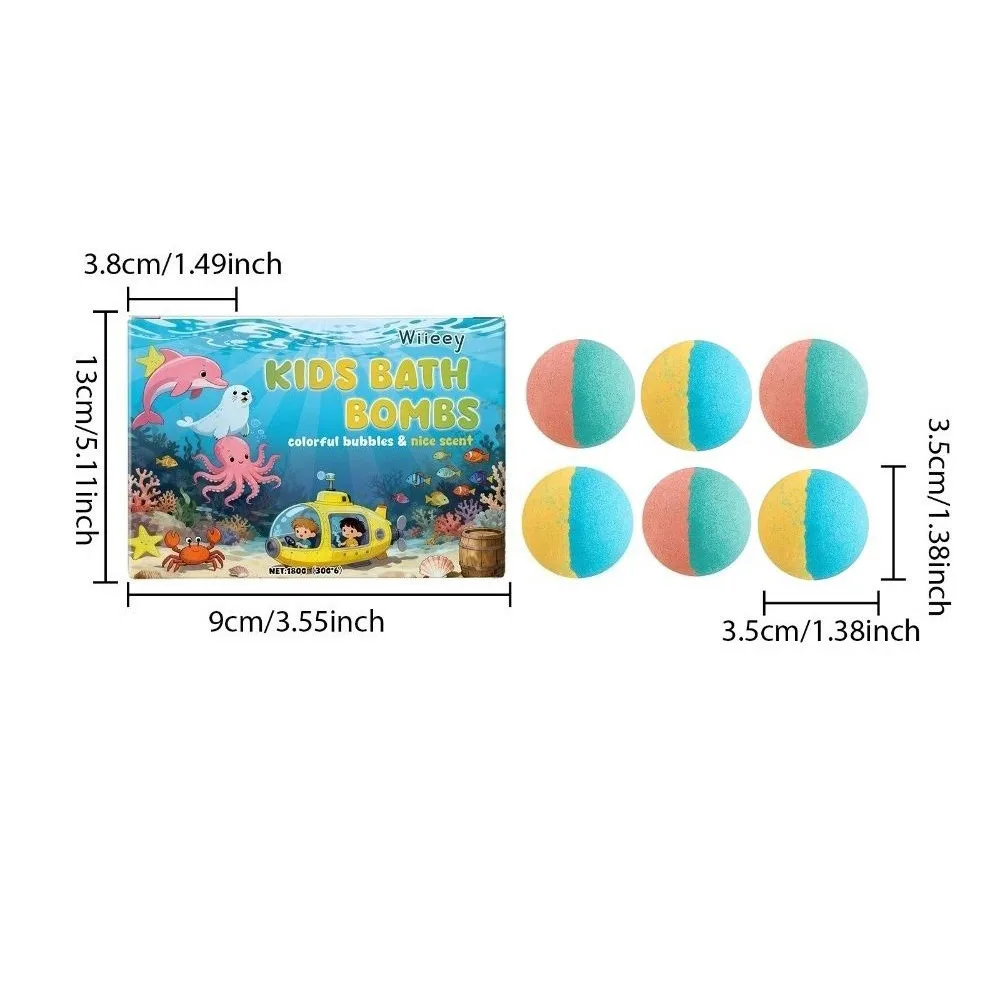 New Natural Bath Bombs Surprise Inside Mega Bubbles Bath Salt Ball Skin-Friendly Ocean Toys Bathing Kit for Boys & Girls
