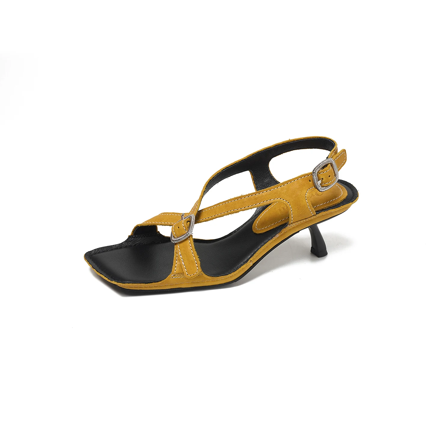 Genuine Leather Horsehide Women's Sandals,Summer Peep Toe High Heels,Sexy Party Women Shoes
