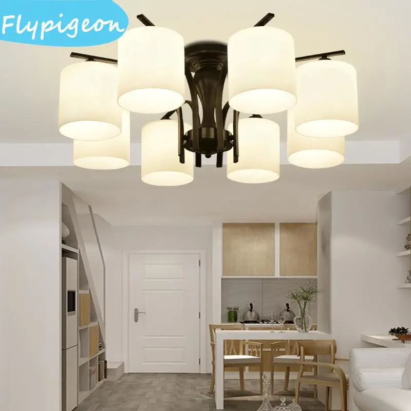Modern Led Chandelier Ceiling Lamp Living Room Light Fixture Home Decor Bedroom Kitchen Dining Room Lighting Real Copper Fabric