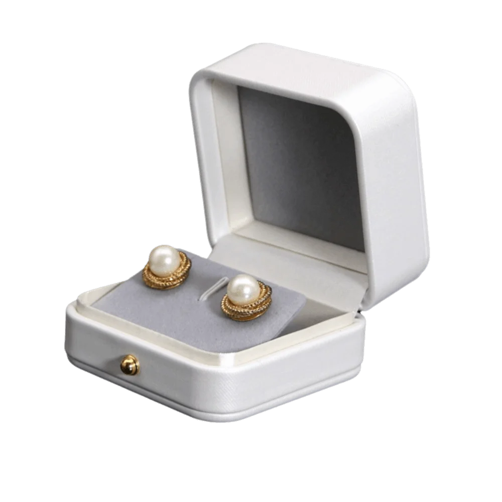 PU Leather Jewelry Gift Box White Flannel Lining Necklace Collection Box Multiple Specifications Ring Case Valentine's Day