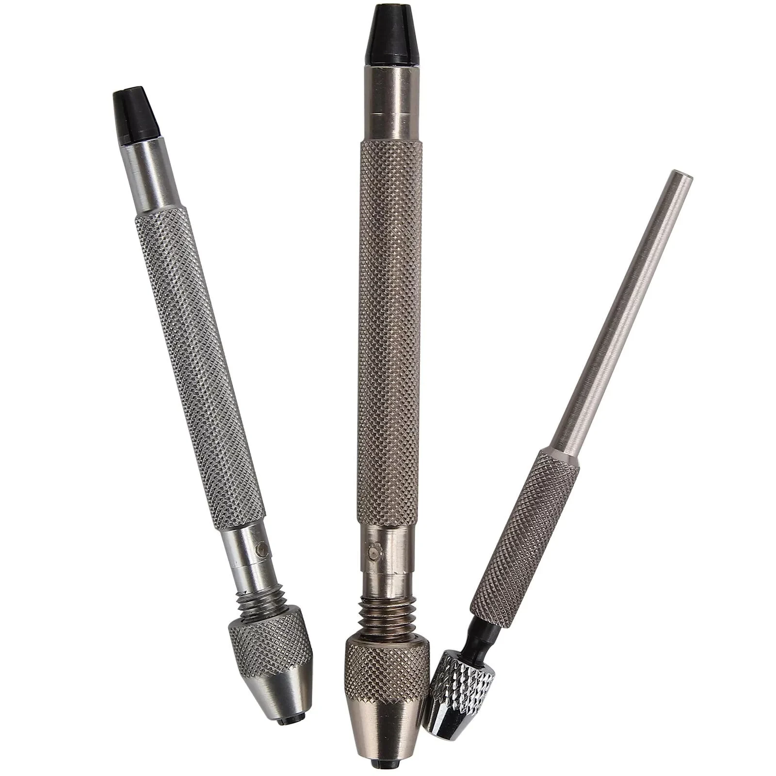 Watchmaker Hand Drill Set 3 Sizes with Knurled Handle, Anti-Slip Pin Vise Tool for Watch Repair, Professional DIY Kit