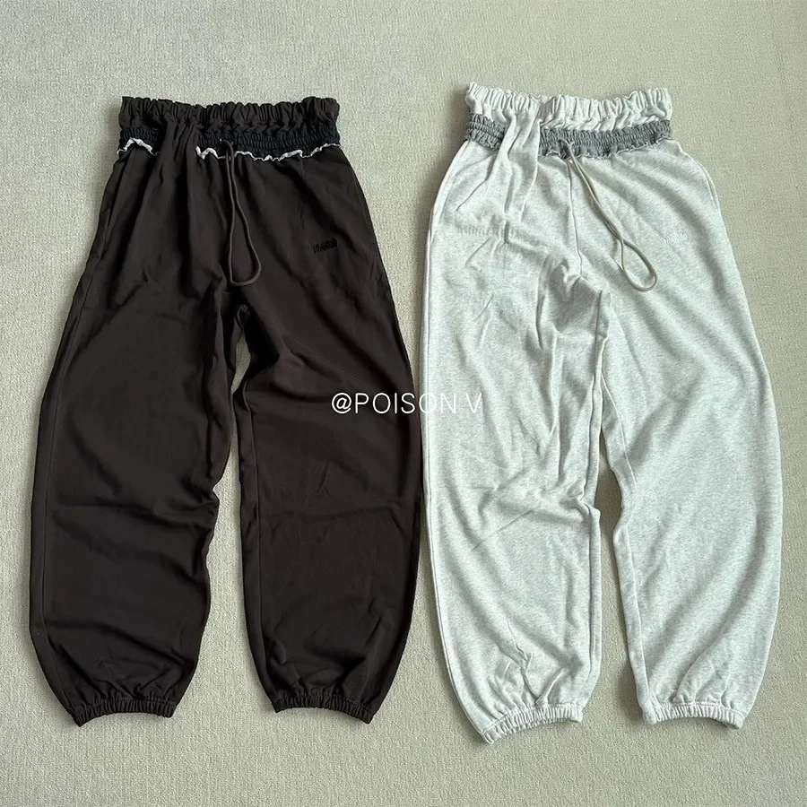 Magliano 24FW Double Waist Irregular Structure High Waist Elastic Drawstring Design Sweatpants