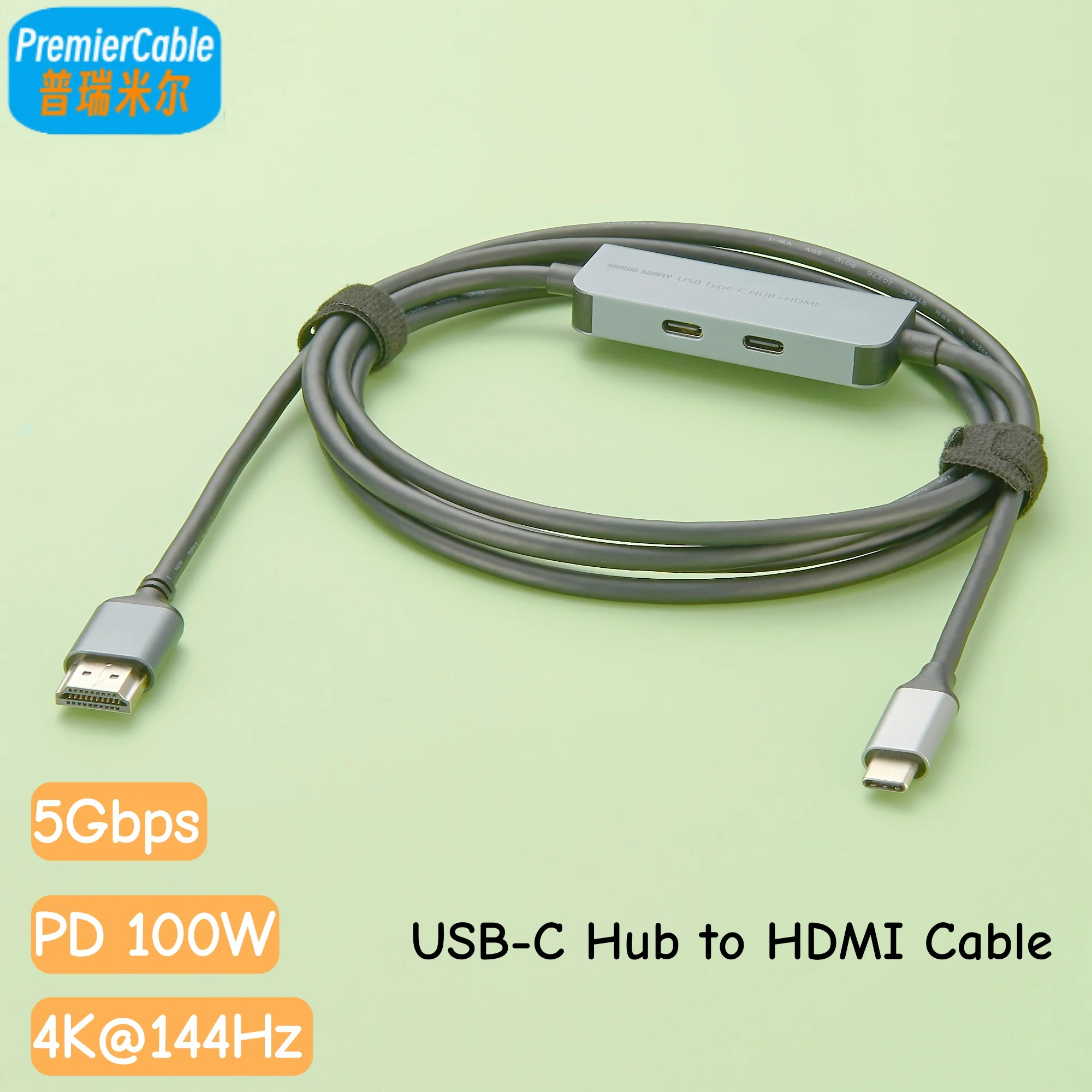 USB C to HDMI Cable 4K@122Hz USB Type C Hub Converter Adapter Cable with PD 100W Charging