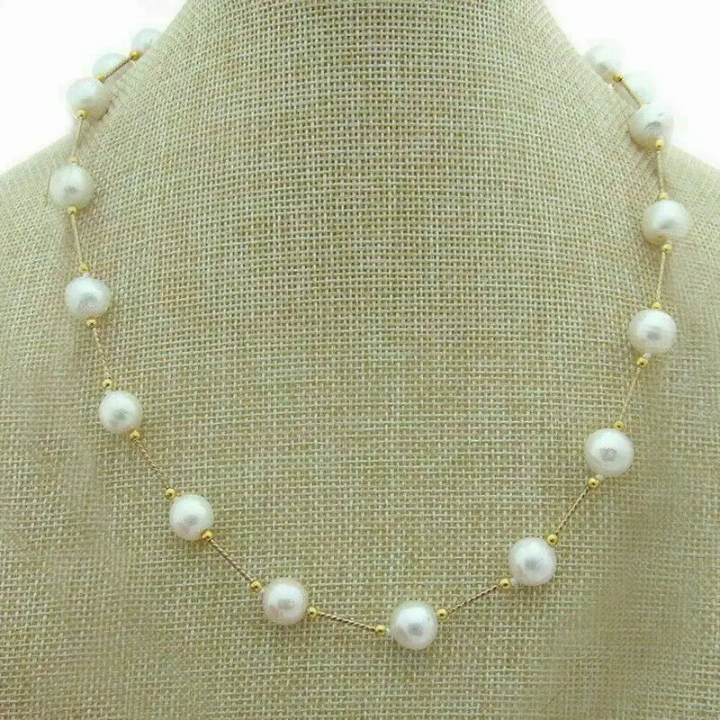 Large Quantity of AAAA Round 9-10mm AKOYA White Pearl Necklace 14K Gold Buckle 16in 18in 20in 22in 24in 26in 28in 30in 32in