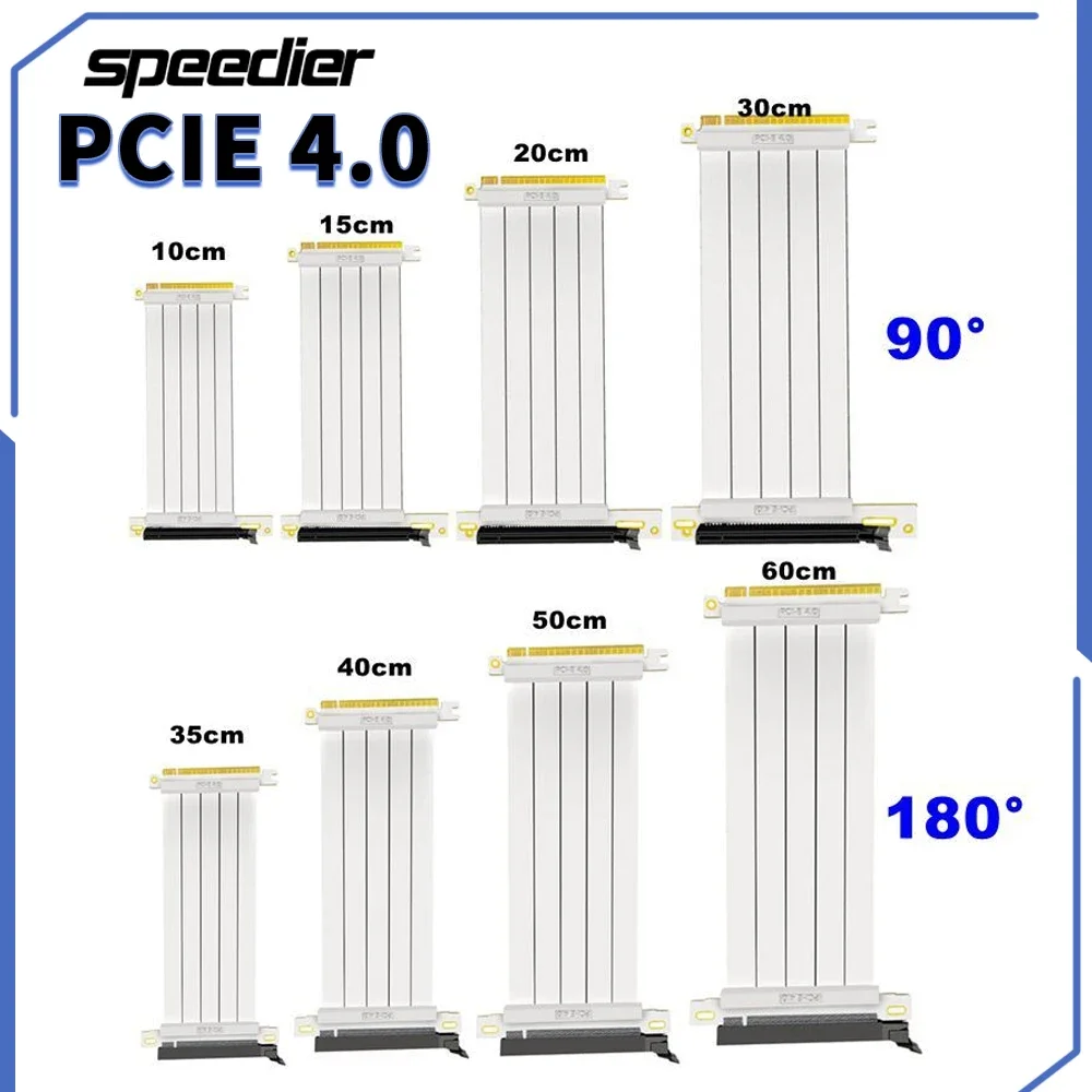 White Ultra PCIe 4.0 X16 Riser Cable [RTX3090 RX6900XT X570 Z690] Extreme High-Speed Vertical Mount Gaming PCI Express 16x Gen4