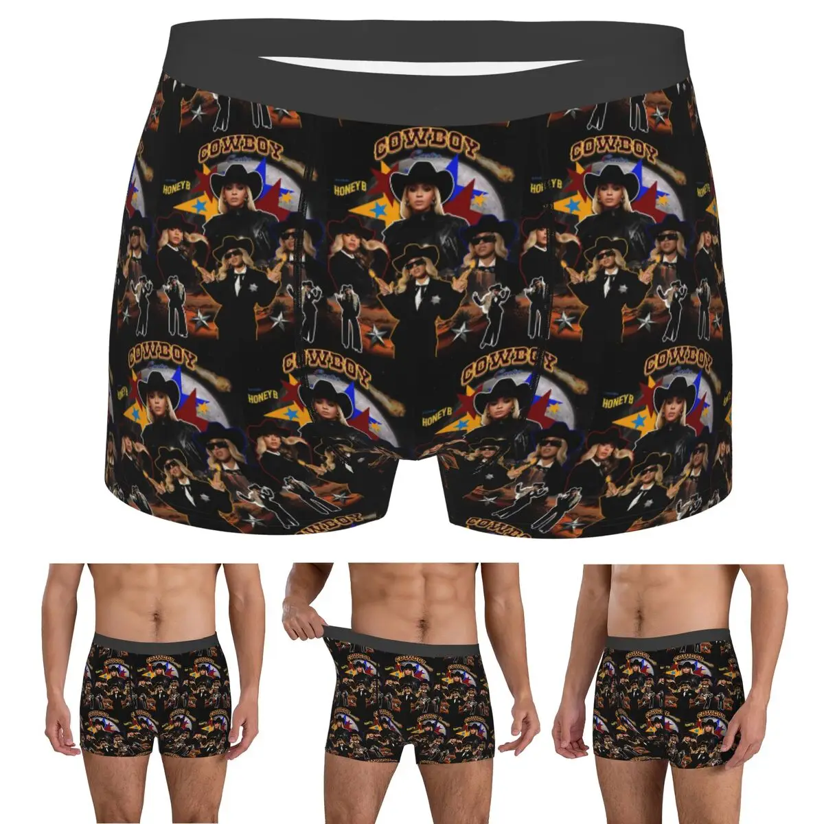 Boxer Underpants Shorts Cowboy Carter Beyonce New Album Panties Male Breathable Underwear for Homme Man Boyfriend Gift