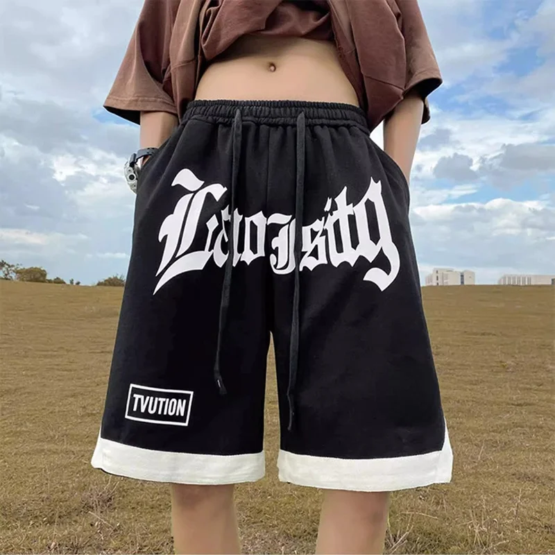 Trendy American Style Men's Shorts Summer Casual Loose Sports Basketball Pants Youth Vitality Wind Loose Waist Youth Summer