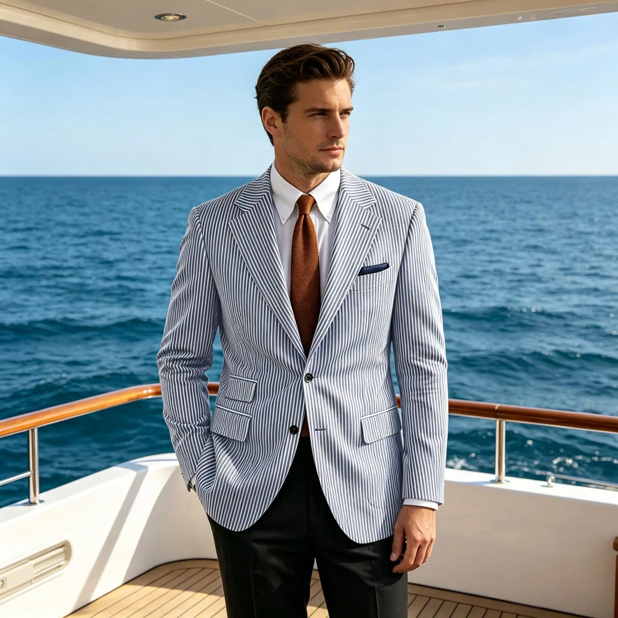 Men's Cotton Striped Blazer Breathable Slim Fit Notch Lapel Sport Coat Spring Summer Casual Business Wedding Suit Jacket
