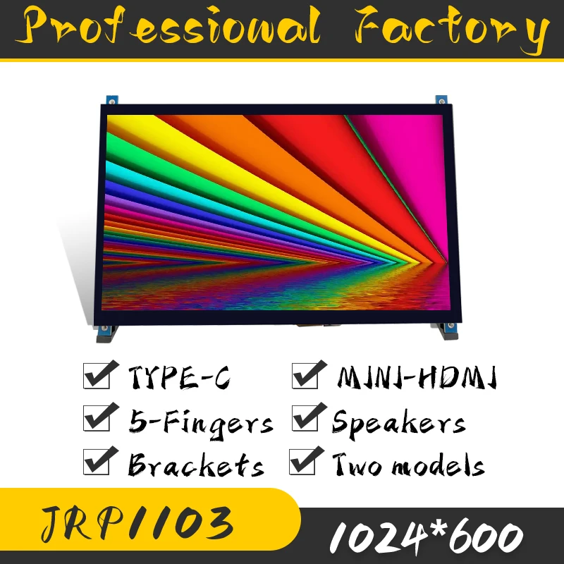 NEW 10.1 Inch HDMI-Compatible Touch Screen with Speakers Raspberry Pi Module DIY Portable Display for Computer PC PSP