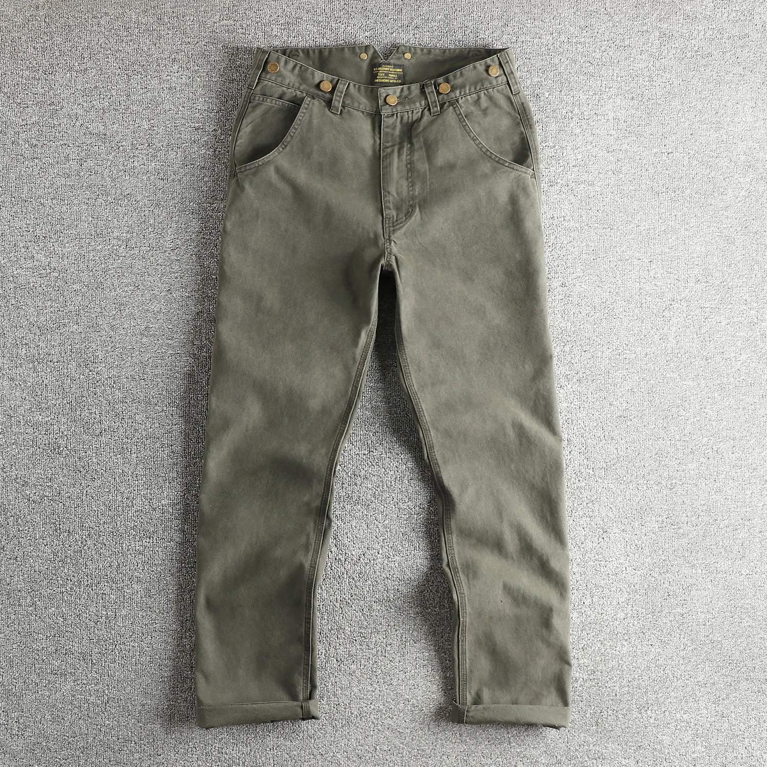 100% cotton heavy thick Amei Kaji underground work pants pull-out straight trousers men's replica trendy original color pants