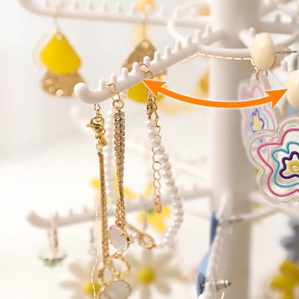 Jewelry Organizer Tree Shape Rotating Necklace Shelf Rings Home Rack Detachable Jewelry Display Rack Earring Holder Stand