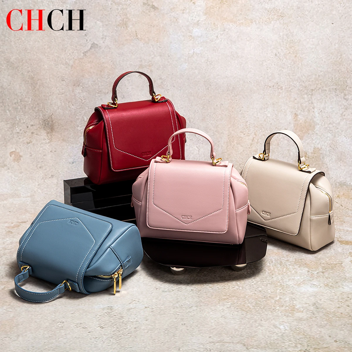 CHCH Women's Shoulder Bag Summer New Pink Crossbody Bag Magnetic Flip Cover Commuter Women's Bag