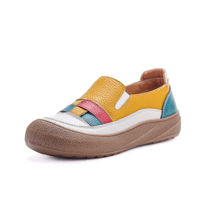 CICIYANG Women's Loafers Shoe Anti-slip Plus Size Casual Shoes 2026 Spring New Genuine Leather Soft Sole Flat Female Shoes