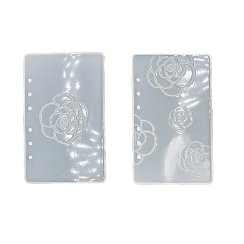 J78F Notebook Silicone Mold Camellia Pattern Decoration Art Decorative Mold
