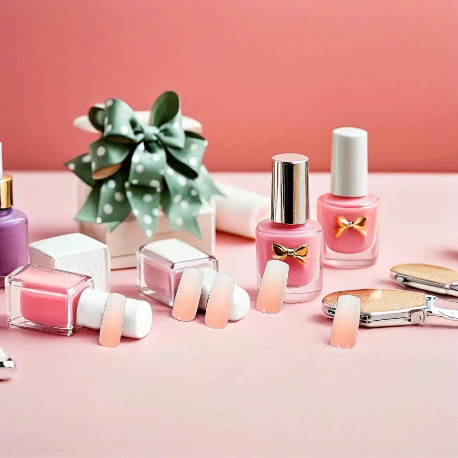 120Pcs Fake Fingernails For Fall Nails Gradient False Pieces Short Full Cover Press Women Easy