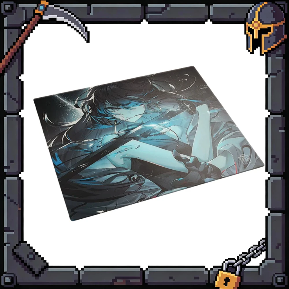 TRASHPAD Tempered Glass Gaming Mouse Pad 490x420mm 1.5mm Micro Etched, Coating-Free Medium Grain Surface for Long TTK FPS Games