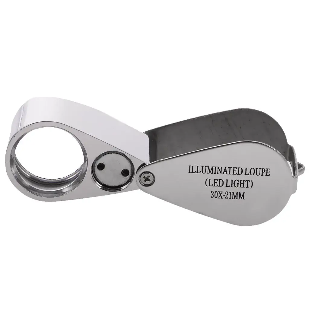 Foldable 30X Glass Magnifying Jeweler Eye Jewelry Loupe Portable Mini Jewelry Loupe for Jewellery Coins Stamps