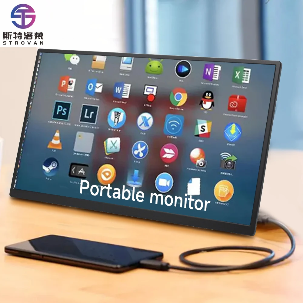 Portable Open Frame Touch LCD  18.5 INCH Full HD  Type C 60Hz Built-in Speaker Bracket Support Display Screen
