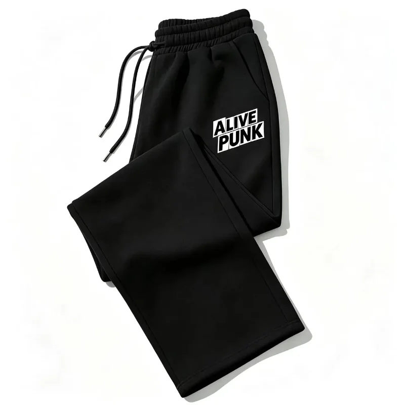 2026 Autumn/Winter Men's Loose Large-Sized Wide Leg Sports Pants - Stretch waist, breathable and warm winter clothing pants
