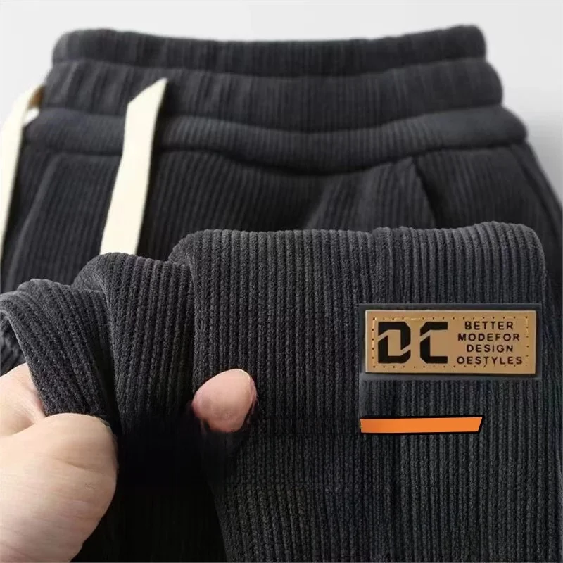 Men's Casual Corduroy Sweatpants Loose Fit Comfortable Sporty Style Autumn Winter New Arrival Workwear Trousers Polyester Fiber
