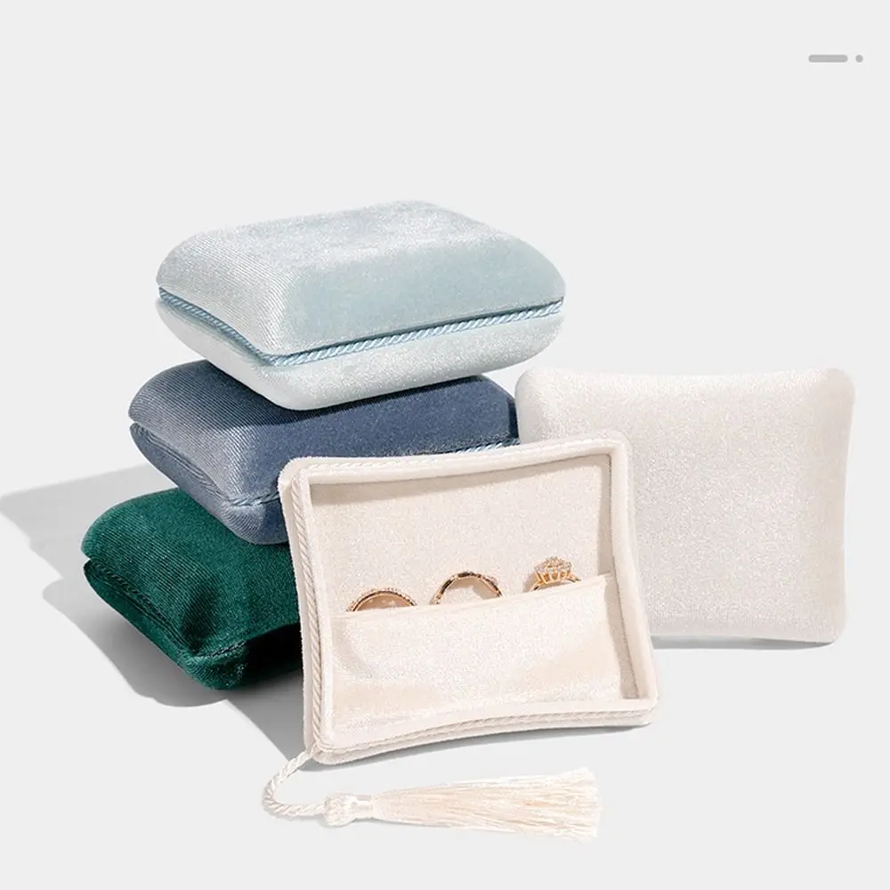 New Velvet Tassel Jewelry Box Portable Soft Storage Box Multifunctional Storage Packaging