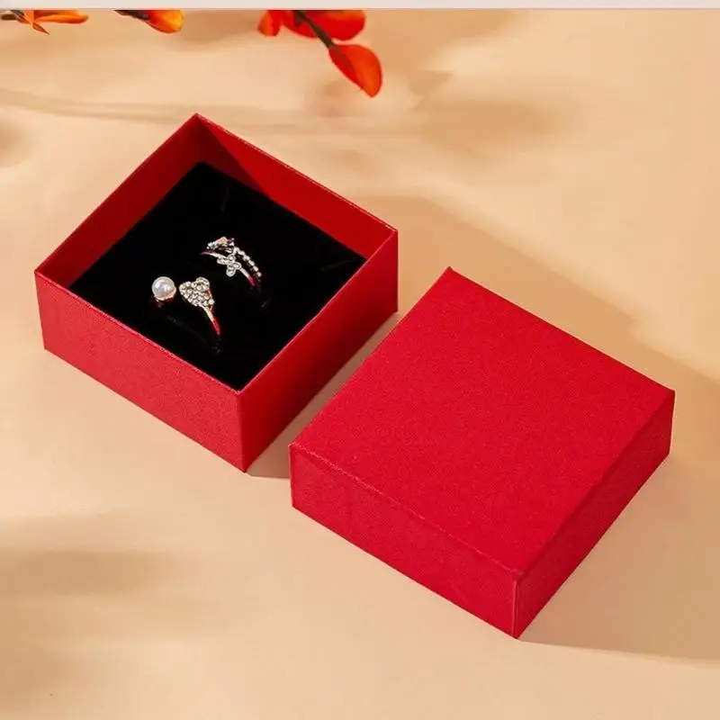 Red Pocket Size Jewelry Box Portable Travel Storage Holder for Rings Earrings Necklaces Ideal Anniversary Gift for Wife