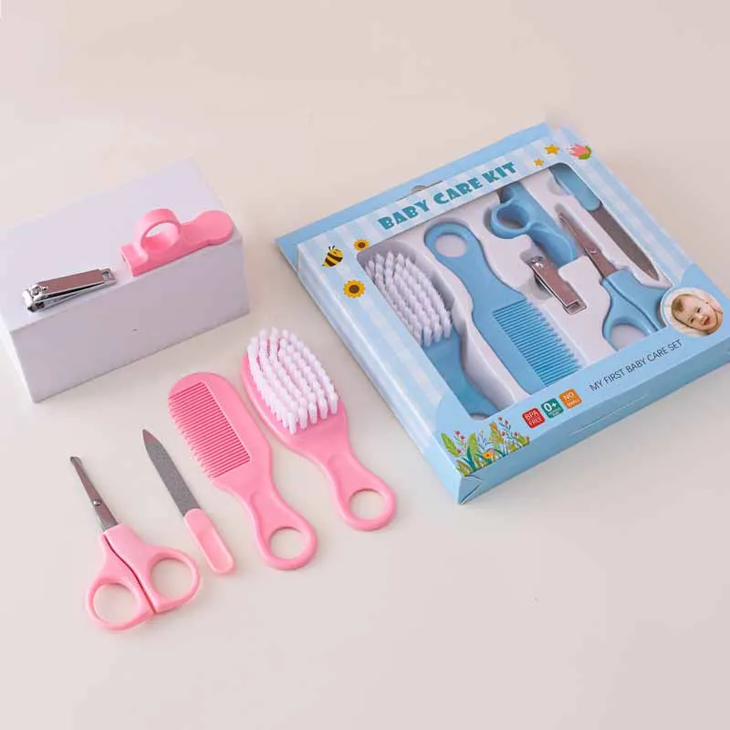 6pcs Baby Care Set Hair Comb Grooming Brush Set Nail Trimmer Scissors Clipper Hygiene Kit Healthcare Tools Sets for Toddler Gift