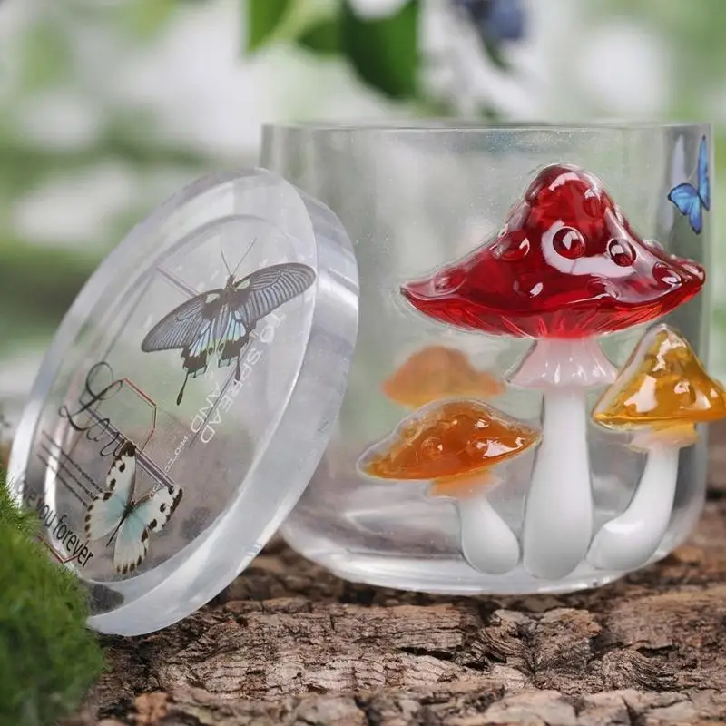 Sturdy Silicone Crafting Mould Mushroom Jar Template Reusable Tool C71A
