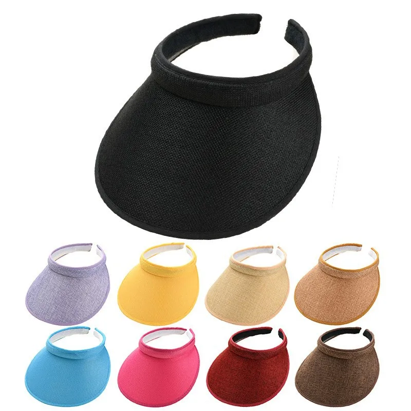 Fashion Versatile Simple Men's Empty Top Hat Women's Outdoor Sunscreen Large Brimmed Sun Cap Outdoor Hiking And Running Hats