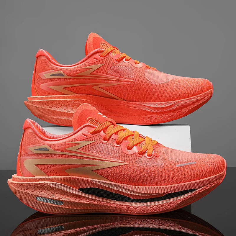 Men Running Shoes Specialty Marathon Racing Sports Shoes Carbon Plate Cushioning Athletic Training Shoes Lightweight Breathable