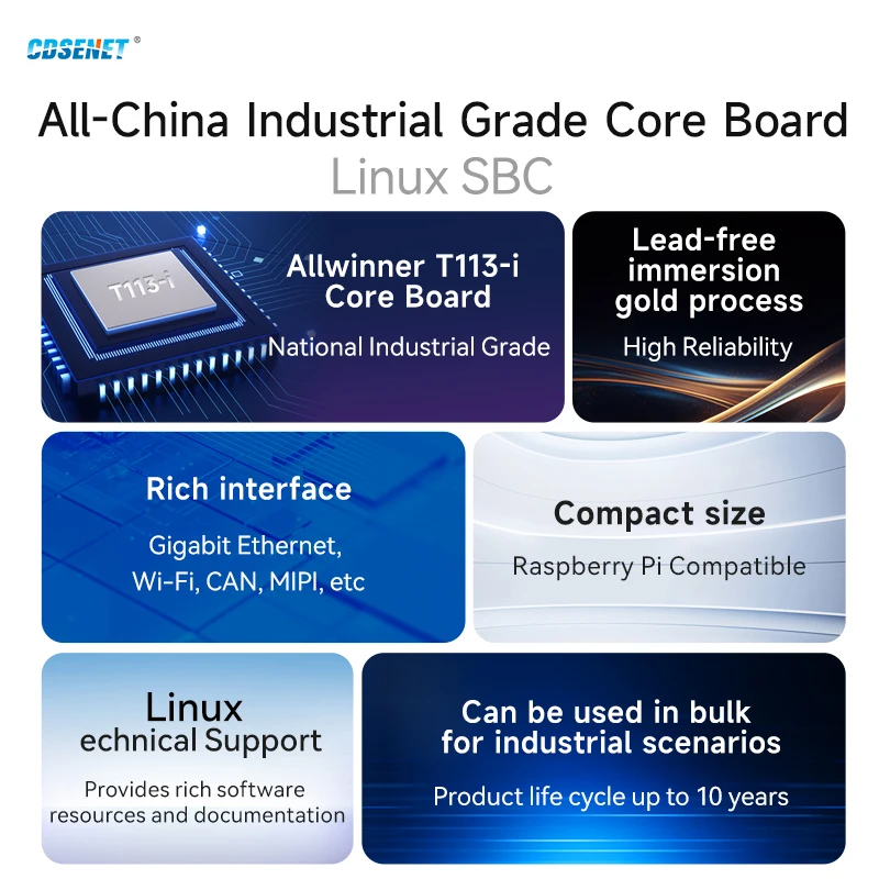 Allwinner T113-i Single Board Computer Industrial Grade CDSENT ECB30-P4T13IA5ME8G-I Raspberry Pi Linux Gigabit Ethernet ARMA7
