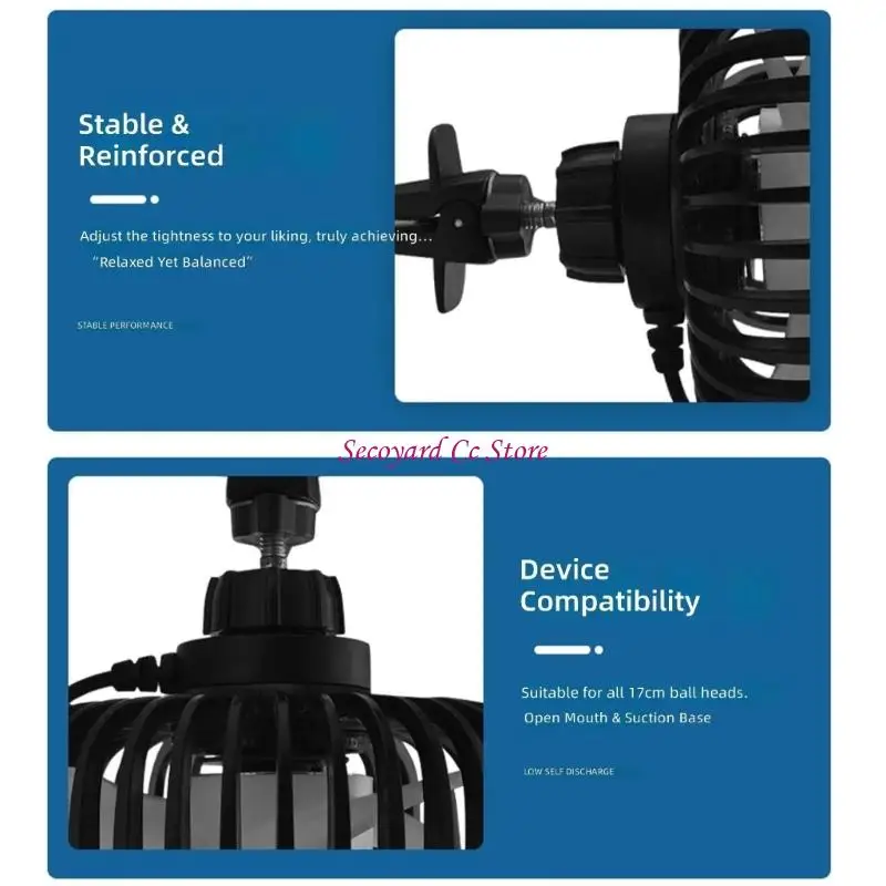 N3UC Small 3 Speed USB Electric Fan For Automotive Use With Easy Installation