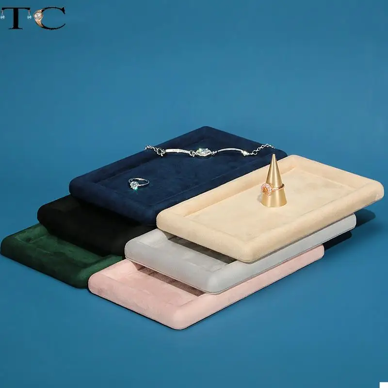 Velvet Jewelry Display Tray Rings Earring Studs Storage Tray Necklaces Bracelets Pendants Storage and Display Tray