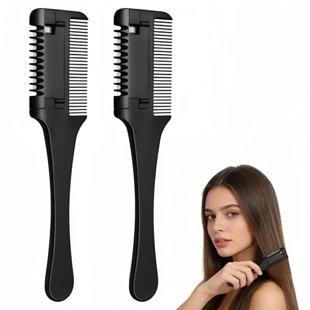 Portable Hair Razor Comb Plastic Professional Hair Thinning Razor Comb Unisex Double Sided Blade Thinner Trimmer Styling Tool