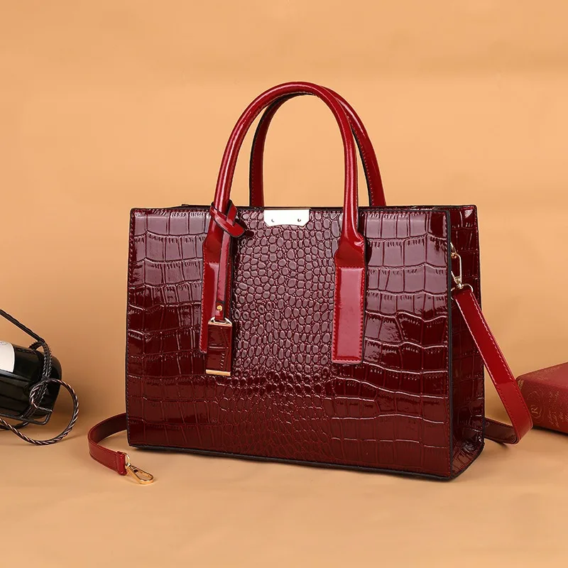 Large Capacity Women's Tote Bag Synthetic Leather Handbag with Zipper Closure, Spacious Work Bags for Women Formal Everyday Use