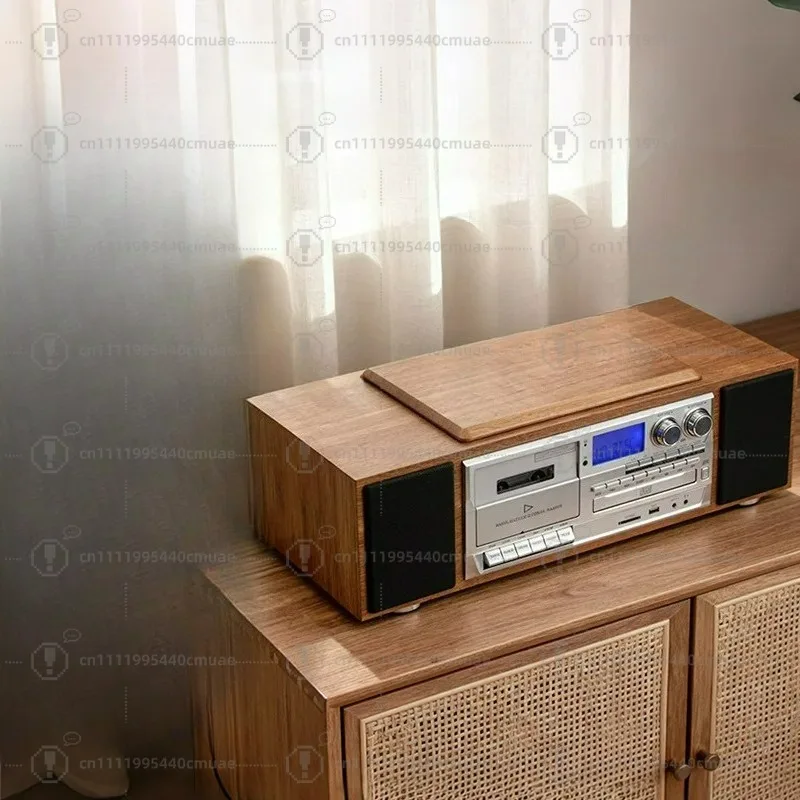 retro horizontal all-in-one machine Classic phonograph Multifunctional vinyl record  tape  Bluetooth speaker