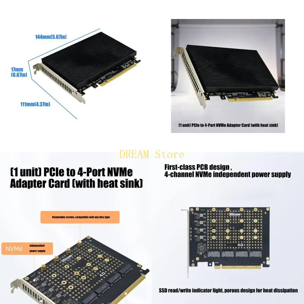 Advanced 4 M.2 NVMes PCIe4.0 X16 Host Controller Card For High End Computing Best Sale