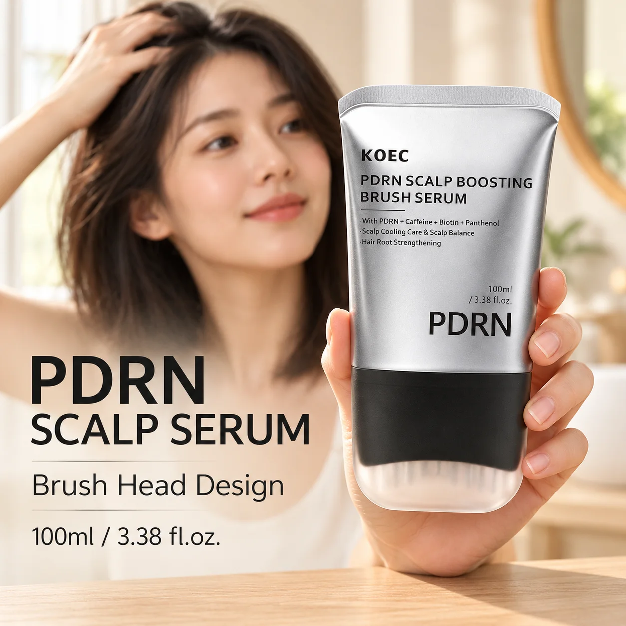 PDRN Scalp Brush Serum 100ml For Scalp Cooling Care With Biotin And Panthenol Plus Caffeine For A Balanced Scalp Care Routine