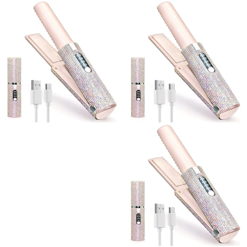 A76G-3X 2-In-1 Electric USB Hair Straightening Brush Straightener Flat Iron Multifunctional Comb Straightening Styler