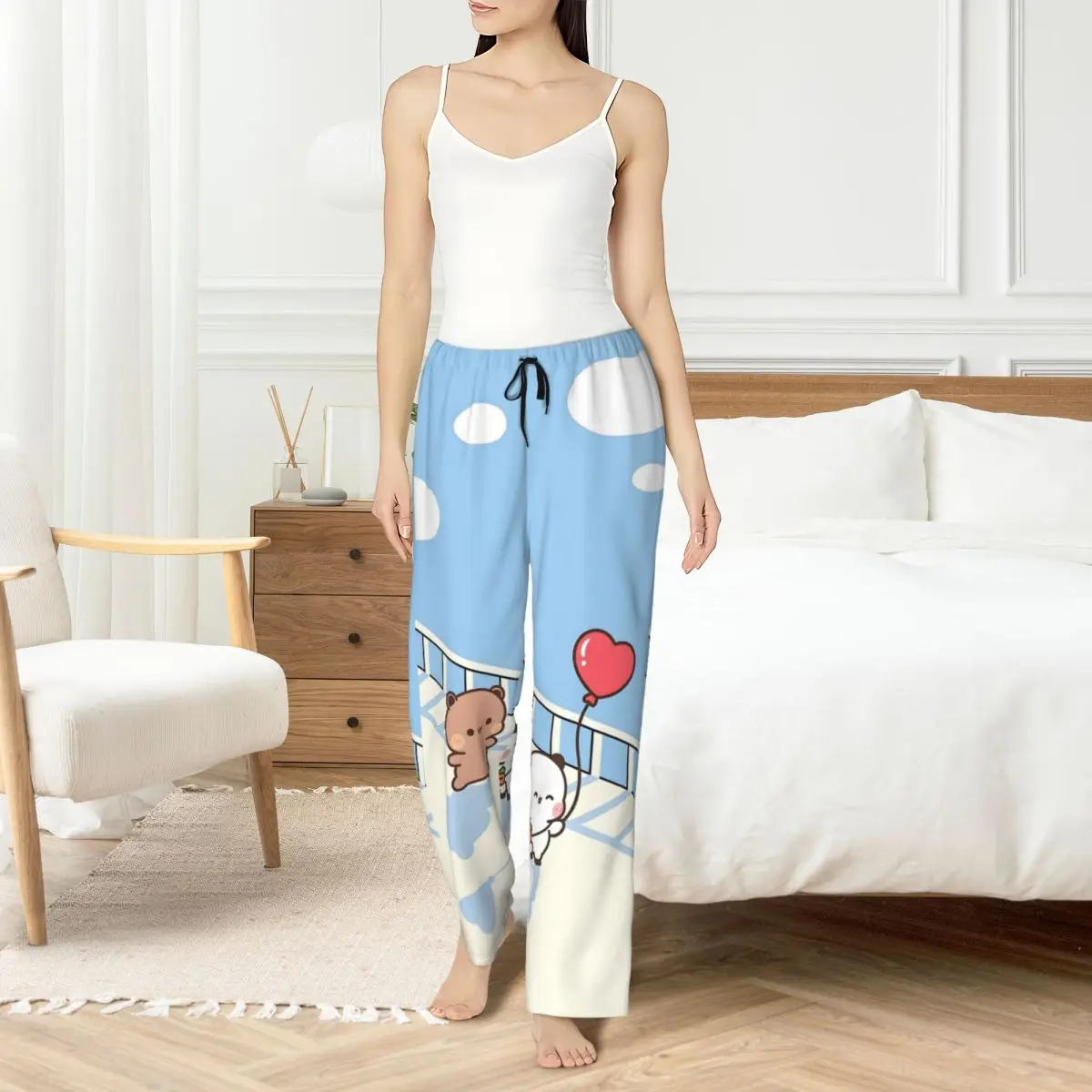 Custom Bubu Dudu Pajama Pants Womens Lovely Sleepwear Lounge Sleep Bottoms Stretch with Pockets