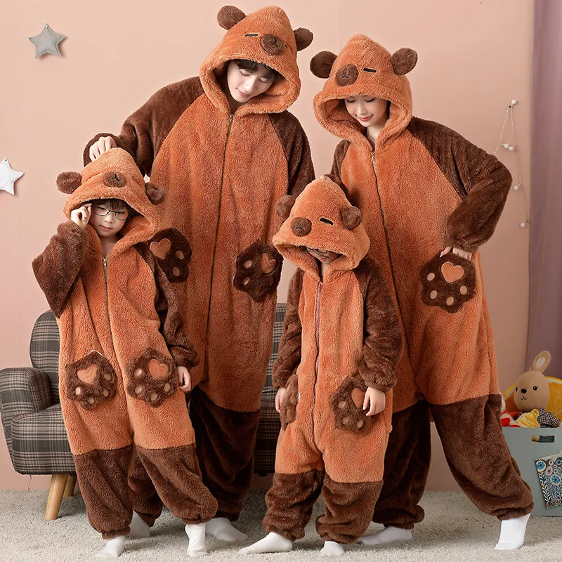Women Pajamas Capybara Onesie Cartoon Anime Kigurumi Men Halloween Animal Cosplay Costume Children Pijama Outfit Unisex Homewear
